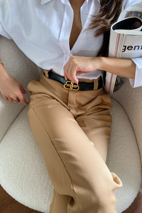 Flores Pants in Almond Brown