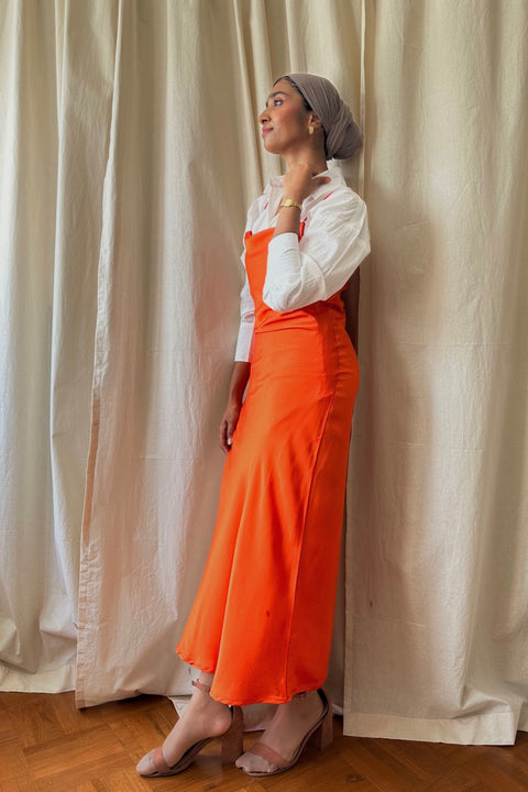 Classic Slip Dress in Mandarin Orange