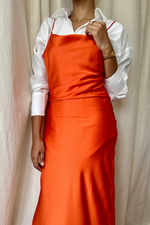 Classic Slip Dress in Mandarin Orange